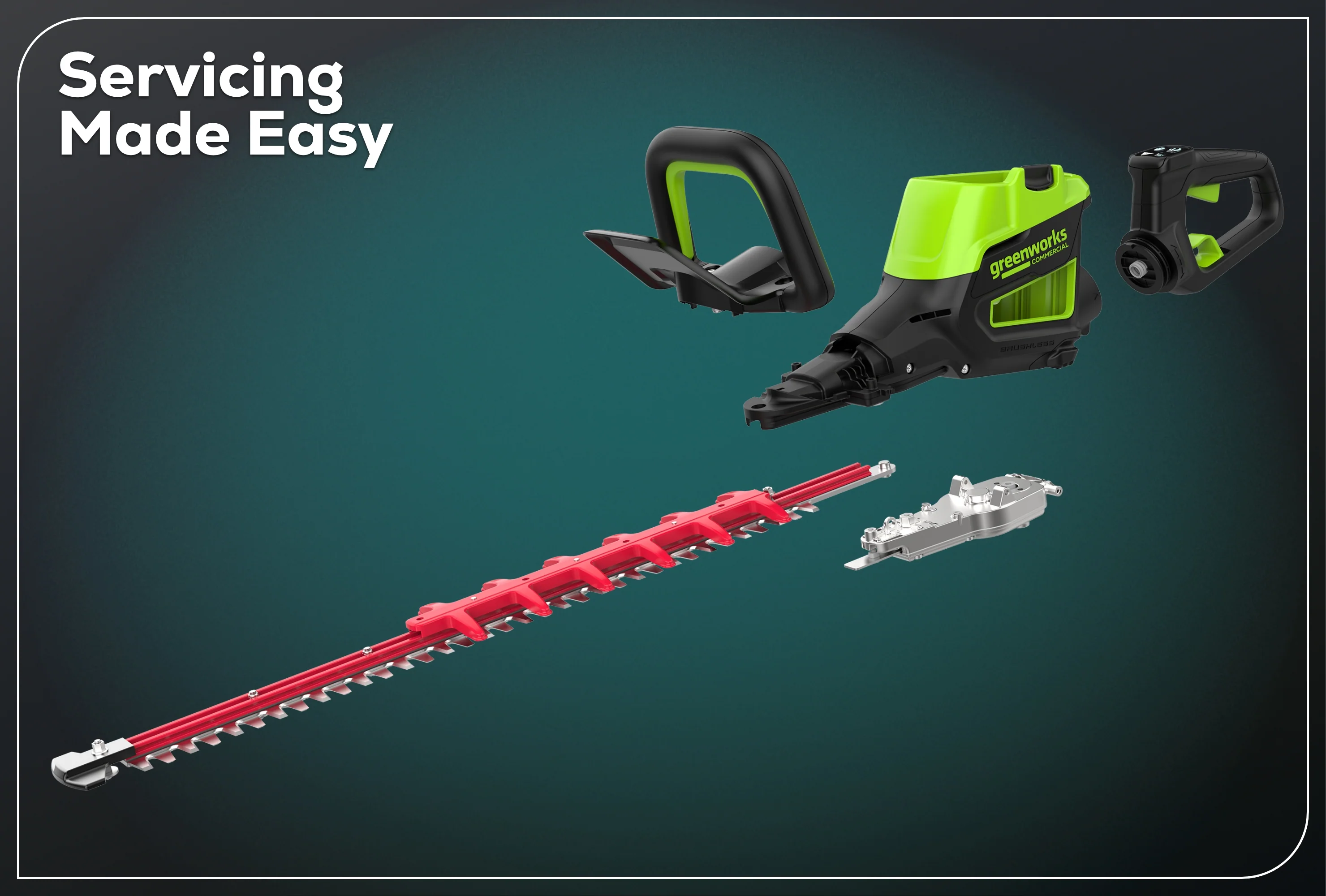 82V OPTIMUS 24" Double-Sided Hedge Trimmer with (1) 2.5Ah Battery and Dual-Port Charger | HT241-25DP - Image 12