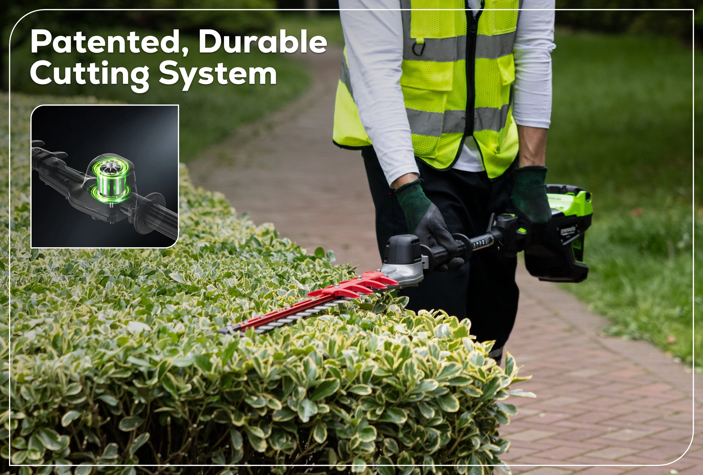 82V OPTIMUS 24" Short-Pole Hedge Trimmer with CORE300 Battery and Dual-Port Charger | PH302F-C3DP - Image 3