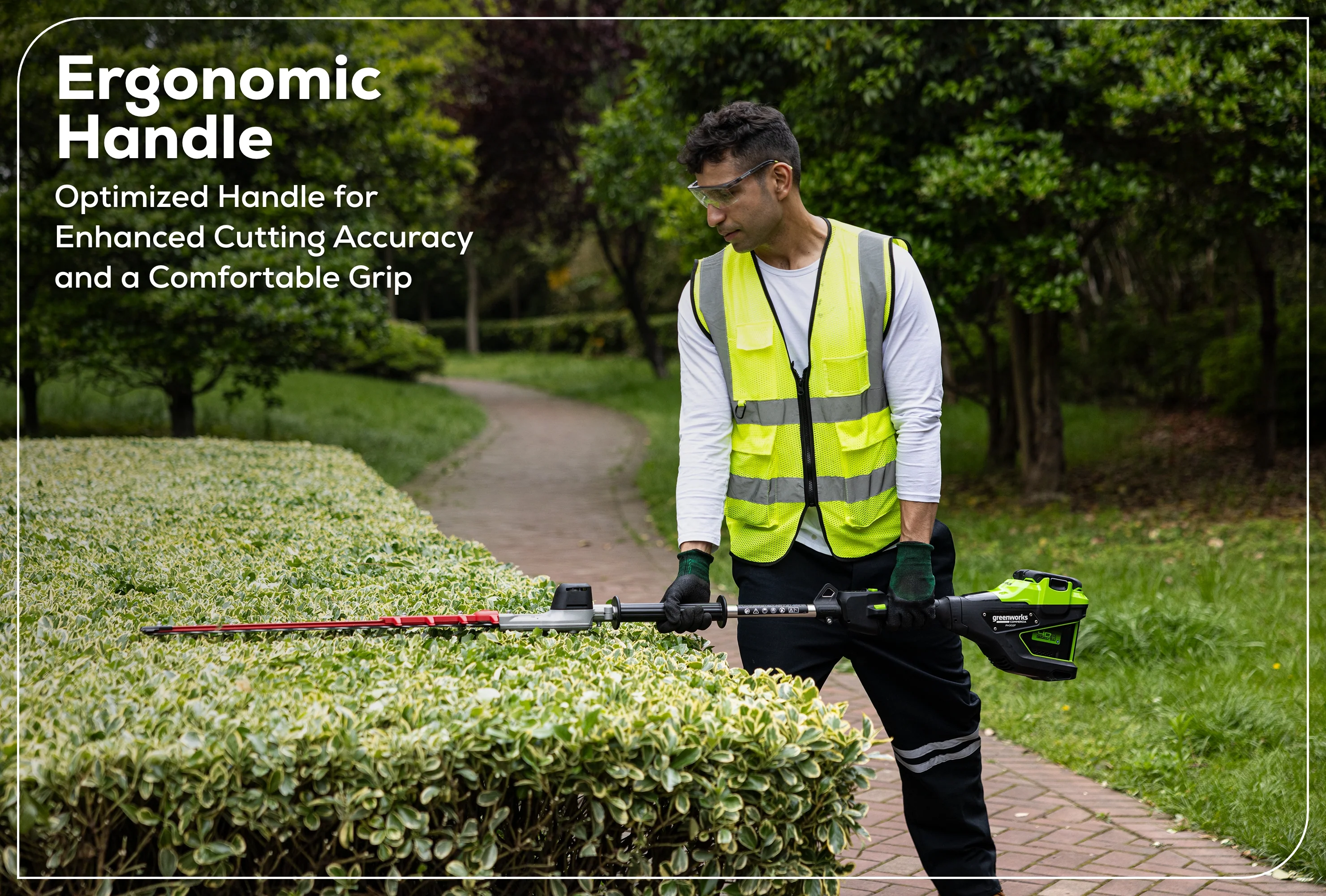 82V OPTIMUS 24" Short-Pole Hedge Trimmer with CORE300 Battery and Dual-Port Charger | PH302F-C3DP - Image 9